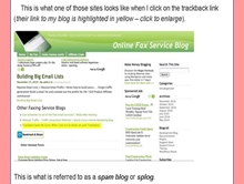 Trackback link in a blog